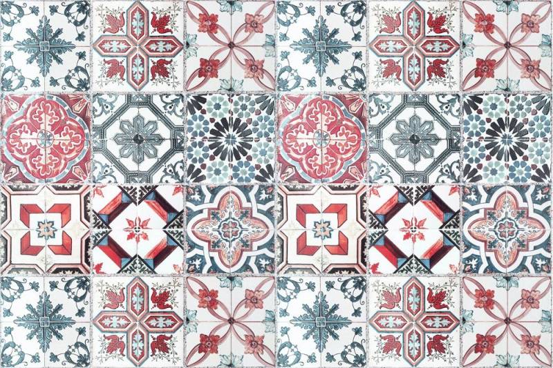 queence Küchenrückwand Mosaik Fliesen Optik - Spritzschutz Wandschutz für Herd & Spüle, (1-tlg), inkl. Klebepads und Saugnäpfen für eine flexible Befestigung von queence