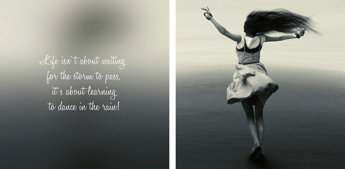 queence Leinwandbild Dance, Foto, Kind, Kunst, Menschen, Modern, Schriftzug, Schriftzüge, Spa, Spa Bilder, Sprüche, Sprüche & Texte (Set), Premium-Leinwandstoff, Handarbeit aus Deutschland, Spruch, 2er Set von queence