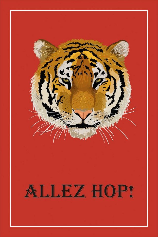 queence Leinwandbild Tiger ALLEZ HOP! von queence