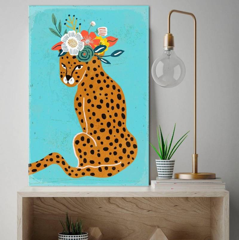 queence Metallbild Gescha, Blumen, Blumenbilder, Tiere (1 St), Stahlschilder von queence