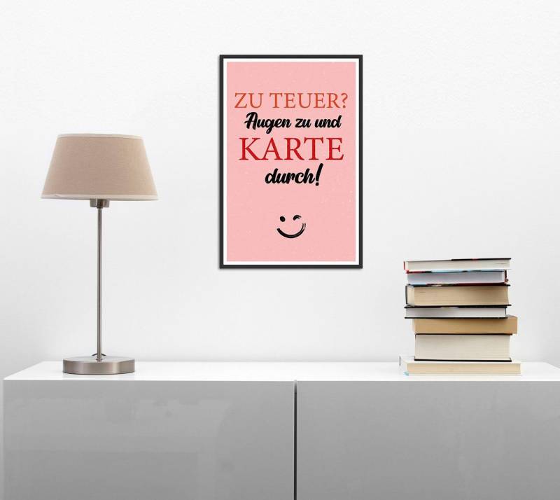 queence Metallbild Karte durch, Schriftzug, Schriftzüge (1 St), Stahlschilder von queence