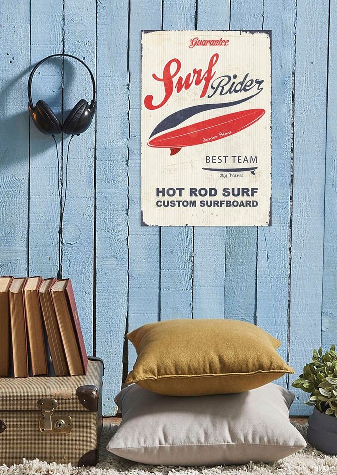 queence Metallbild Surf Rider, (1 St), Stahlschilder von queence