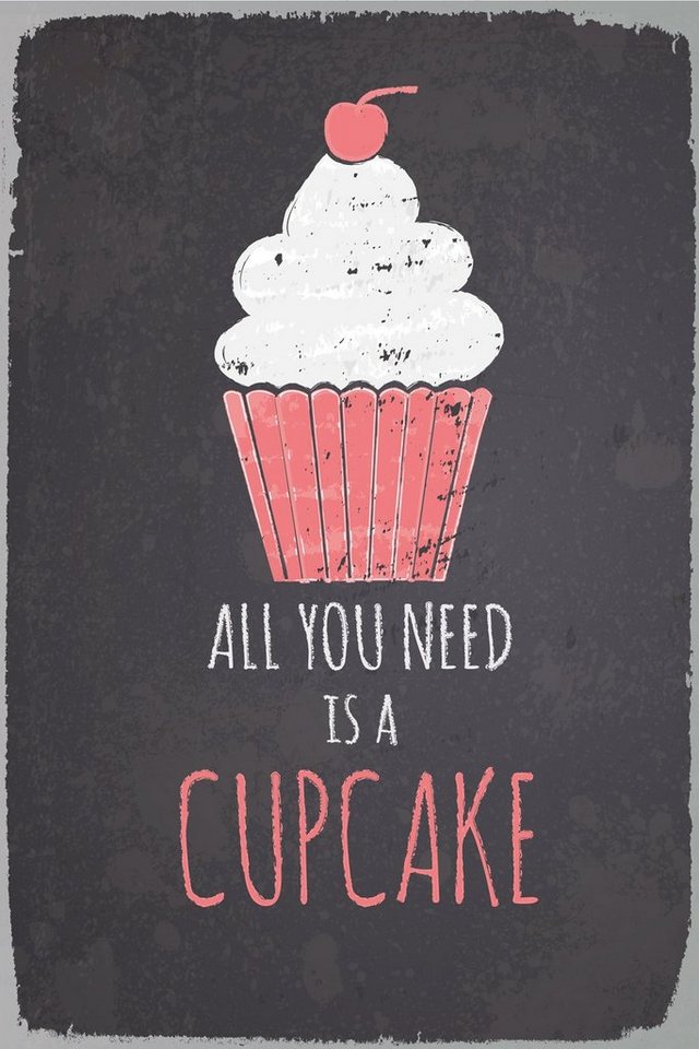 queence Metallschild All you need is a cucake - Blechschild - Stahlschild, Sprüche, witzig, (1 St), 30x45x0,1 cm von queence