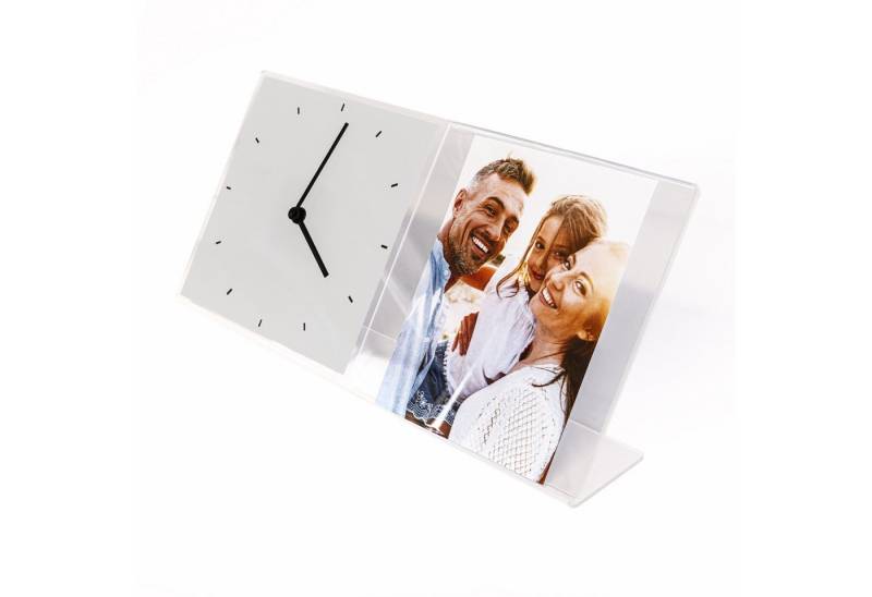 queence Tischuhr Uhr Tischuhr Mit Bilderrrahmen & in verschiedenen Farben erhältlich inkl. Bilderrahmen -Platz für Ihre Fotos- von queence