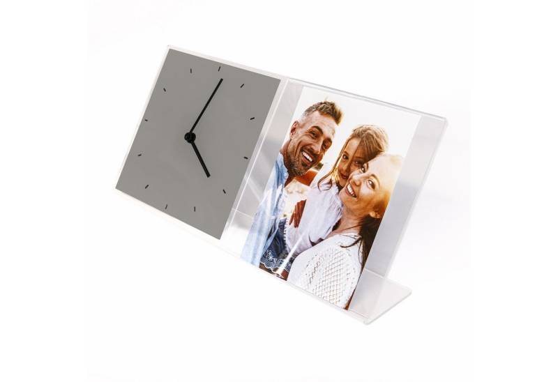 queence Tischuhr Uhr Tischuhr Mit Bilderrrahmen & in verschiedenen Farben erhältlich inkl. Bilderrahmen -Platz für Ihre Fotos- von queence