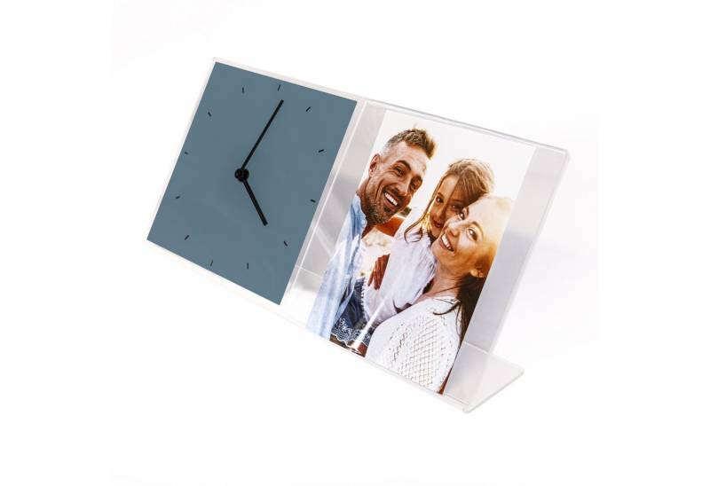 queence Tischuhr Uhr Tischuhr Mit Bilderrrahmen & in verschiedenen Farben erhältlich inkl. Bilderrahmen -Platz für Ihre Fotos- von queence