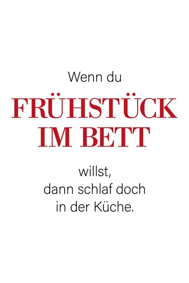 queence Wanddekoobjekt FRÜHSTÜCK IM BETT, Stahlschild, Blechschild, Spruch, Witzig, Wanddeko, retro, 20x30cm von queence