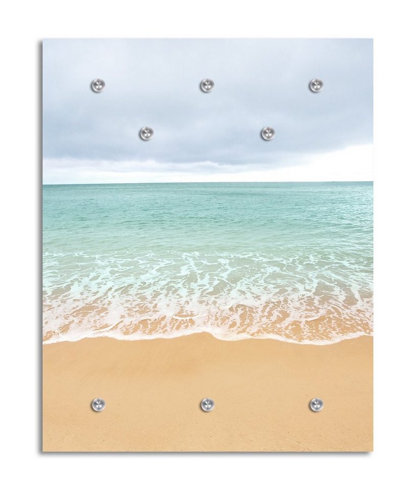 queence Wandgarderobe Beach - Strand - Garderobe aus hochwertigem Acrylglas (1 St), 100x120 cm - mit Edelstahlhaken von queence