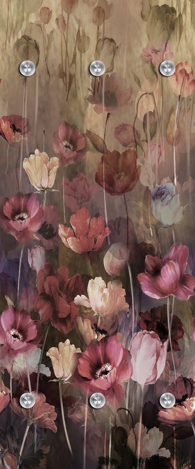 queence Wandgarderobe Blumen - Blüten - Pflanzen - Garderobe aus hochwertigem Acrylglas (1 St), 50x120 cm - mit Edelstahlhaken von queence