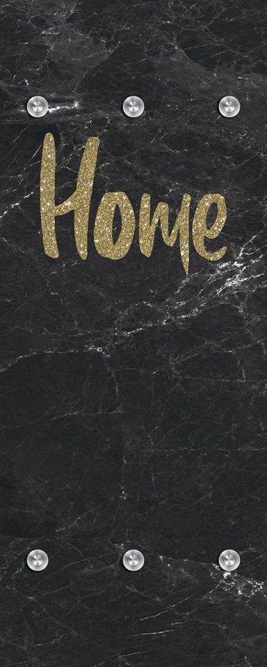 queence Wandgarderobe Home - Marmoroptik - Garderobe aus hochwertigem Acrylglas gold (1 St), 50x120 cm - mit Edelstahlhaken von queence