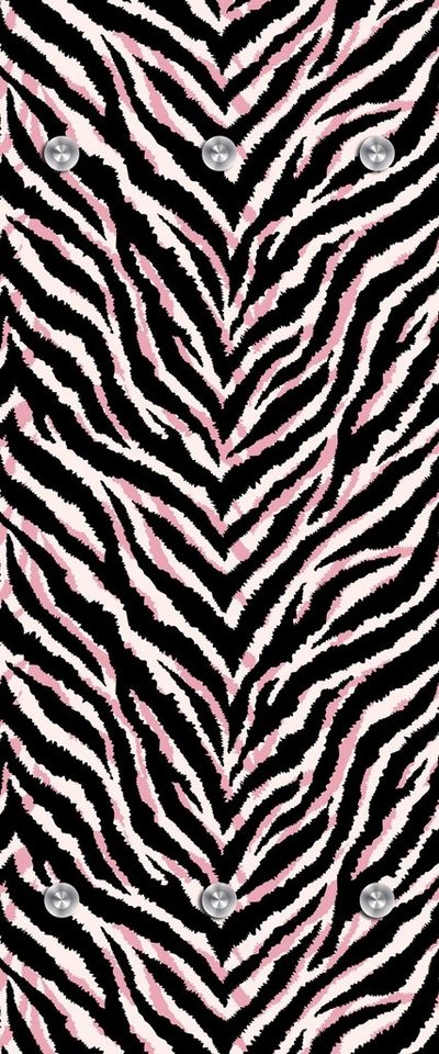 queence Wandgarderobe Zebra Muster - Schwarz/Rosa - Garderobe aus hochwertigem Acrylglas (1 St), 50x120 cm - mit Edelstahlhaken von queence