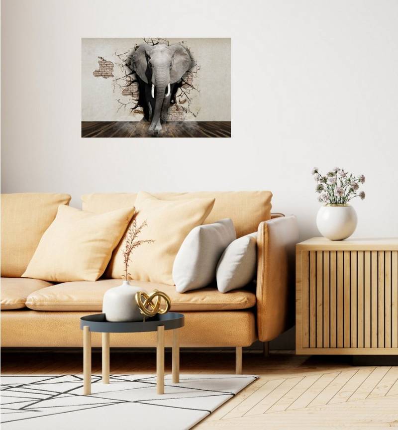 queence Wandsticker Elefant (1 St), Selbstklebend, kinderleichte Anbringung von queence