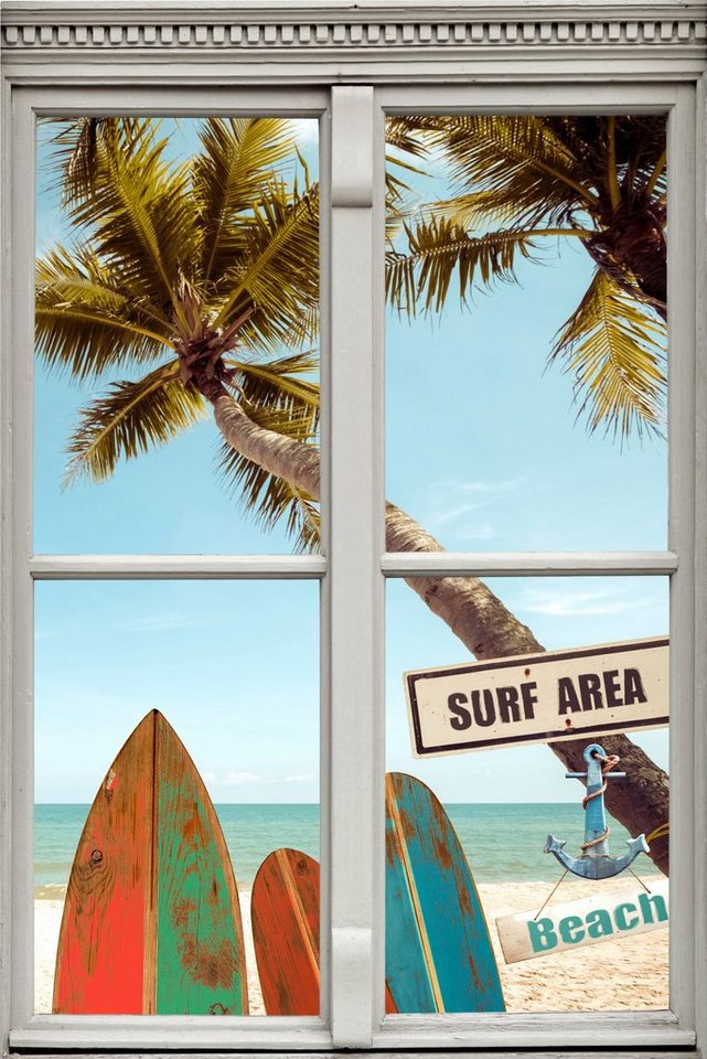 queence Wandsticker Surf Area Beach von queence