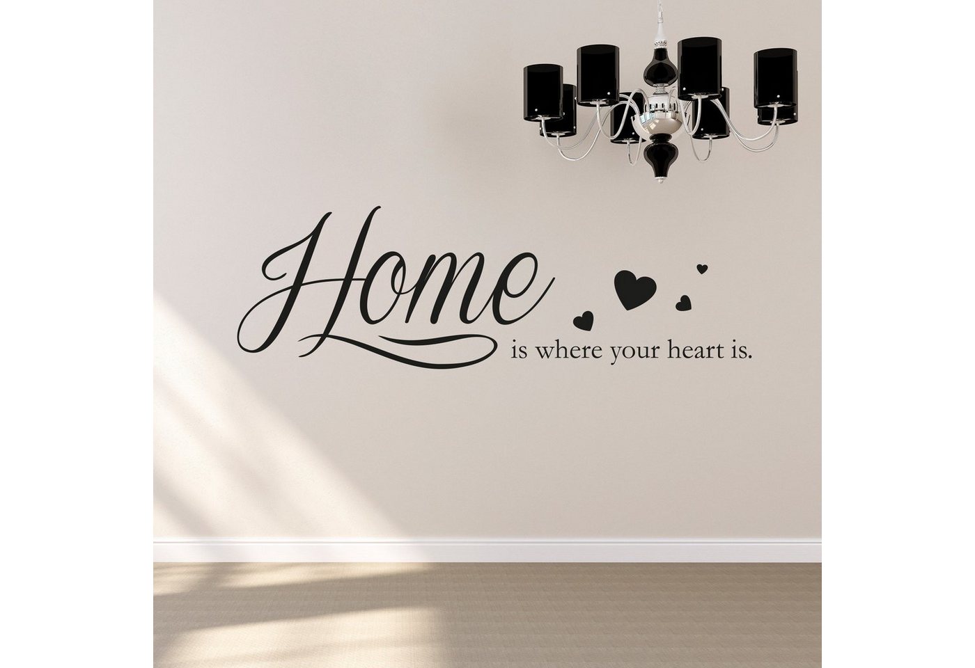 queence Wandtattoo Home is where your heart is, 120 x 30 cm von queence