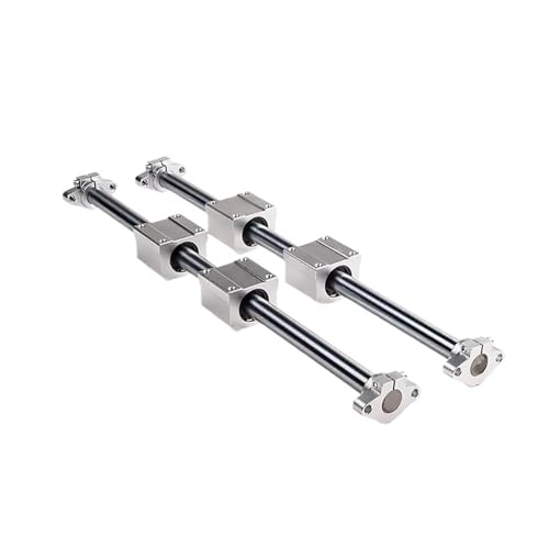 Miniatur Lineare Gleitschiene 4 Stück Klemme für Linearführung SHF12 + 2 Stück SCS12 Lineare optische Achse Länge 100-1000 mm + Gehäuse für Linearlager SCS12UU Verwendung für Drucker von quetwef
