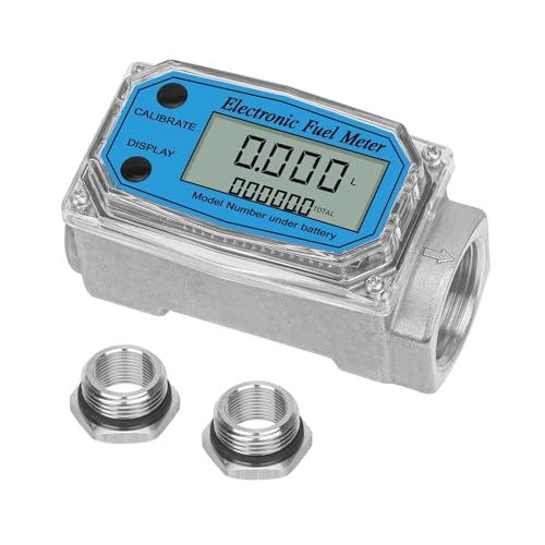 Wasserzähler mit Messingeingang Durchflussmesser mit digitalem LCD-Display von 1 Zoll Adapter 3/4 Zoll Werkzeuge zur Messung von Flüssigkeiten von quetwef