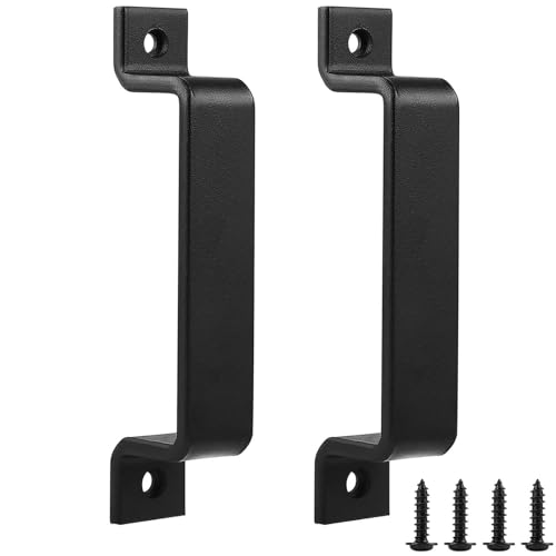 qufzdopv Schiebetür Griff, Griffe schwarz,Schiebetürgriff, Scheunentor Griff, massiver stahl-türgriff, Robuste Vintage Gusseisen Türgriff, Türgriffe Für Schiebetüren, Schränke (2PCS) von qufzdopv