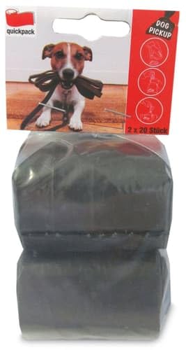 Quickpack Hundekotbeutel auf Rolle schwarz (40 Stk) von quickpack