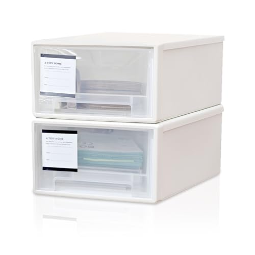 quiodok 2 Stück Schubladenbox Kunststoff Weiß Stapelbar Schreibtisch Schubladenbox aus Kunststoff Geeignet Schreibtisch Organizer Mit Schubladen für Wohnzimmer, Schlafzimmer, Büro quiodok 2 Stück Schubladenbox Kunststoff Weiß Stapelbar Schreibtisch Schubladenbox aus Kunststoff Geeignet Schreibtisch Organizer Mit Schubladen für Wohnzimmer, Schlafzimmer, Büro von quiodok