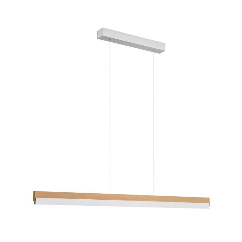 Quitani LED-Hängelampe Keijo nickel eiche 83 cm Deckenlampe Deckenleuchte Lampe von quitani