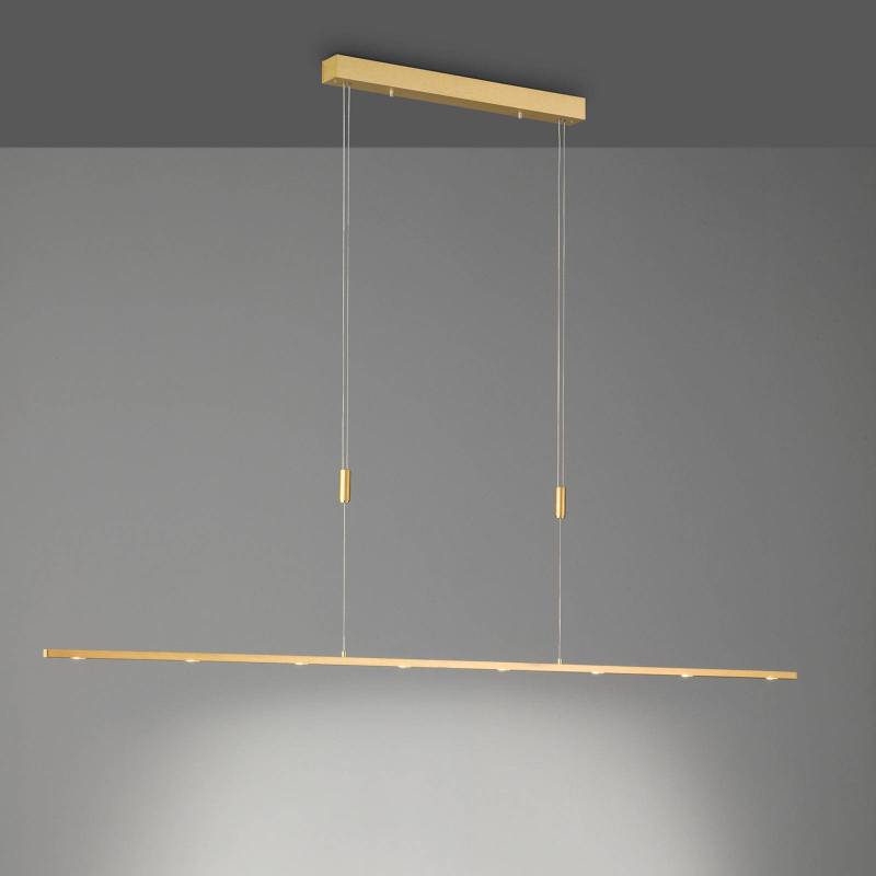 Quitani LED-Pendellampe Tolu, Länge 179 cm, messing von Quitani