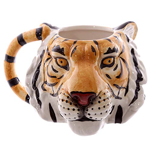 qunxun 3D Dreidimensionale Keramik Becher Niedlichen Tierform Tiger Kopf Tasse 301-400Ml Tiger von qunxun