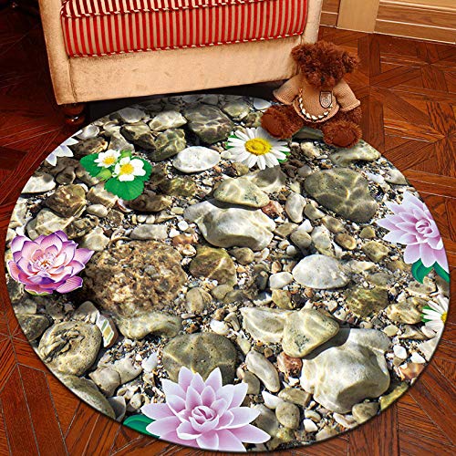 qunxun Einfache Moderne Runde Teppich Sofa Couchtisch Matte Heimteppich 120Cm Durchmesser Wasser Stein von qunxun