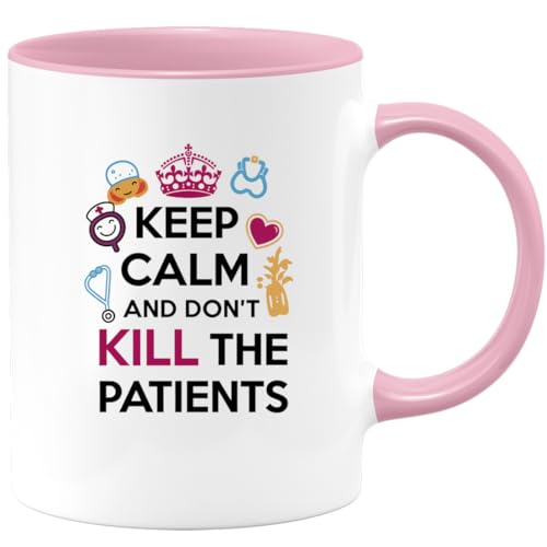 quotedazur - Mug Keep Calm And Don't Kill The Patients - Lustiger Arztbecher Für Medizinische Berufe, Krankenhaus, Arztpraxis Und Abschiedsgeschenke von quotedazur