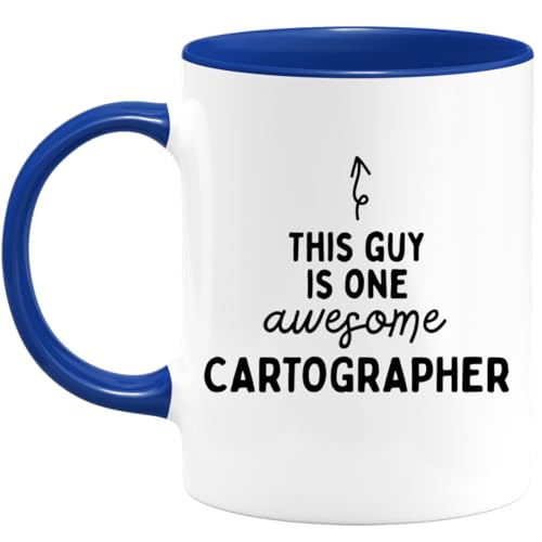 quotedazur - Mug This Guy Is One Awesome Cartographer - Geschenk Für Deinen Kartographen - Originelles Geschenk Zum Geburtstag, Weihnachten, Glückwünsche von quotedazur