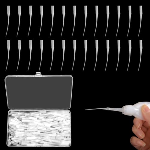 qxayxa 210 Stk Klebespitzen, Kleber Mikrospitzen, Kleber Micro Tips, Kunststoff Kleber Extender Applikator, Kunststoffkleber Flaschenspitzen Pipette Tropfer Tips für Labordosieren Klebespender von qxayxa