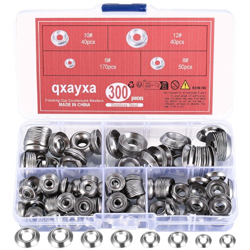 300 Stk Rosette Unterlegscheiben, Beilagscheiben Edelstahl Unterlegscheiben Set, Zierscheiben Rosetten Unterlegscheiben für Senkkopfschrauben Senkschrauben Gewindestange Metallscheiben 6# 8# 10# 12# von qxayxa