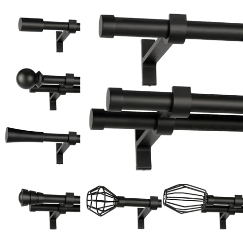 ROLLMAXXX Gardinenstange 320 cm breit - 19 mm Durschmesser - 1-Läufig - Schwarz Matt - inkl. Wandhalterungen, Endstücken, Verbindungsrohr und Montagematerial im Diamond Design ROLLMAXXX Gardinenstange 320 cm breit - 19 mm Durschmesser - 1-Läufig - Schwarz Matt - inkl. Wandhalterungen, Endstücken, Verbindungsrohr und Montagematerial im Diamond Design von r rollmaxxx