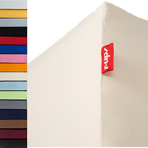 r-up Beste Spannbettlaken 140x200-160x220 bis 35cm Höhe viele Farben 95% Baumwolle / 5% Elastan 230g/m² Oeko-Tex stressfrei auch bei 160cm Breite (Natur) von r-up