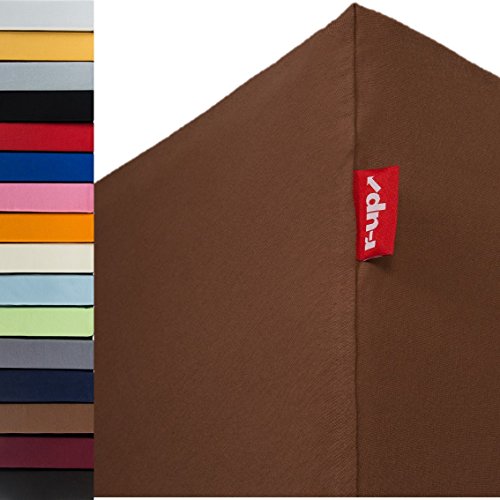 r-up Beste Spannbettlaken 140x200-160x220 bis 35cm Höhe viele Farben 95% Baumwolle / 5% Elastan 230g/m² Oeko-Tex stressfrei auch bei 160cm Breite (braun) von r-up