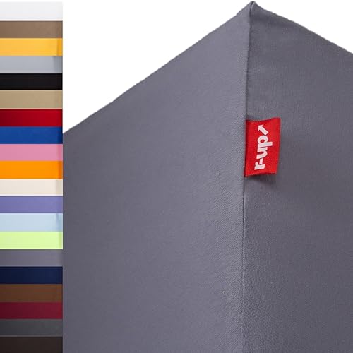 r-up Beste Spannbettlaken Doppelpack 120x200-130x220 bis 35cm Höhe viele Farben 95% Baumwolle / 5% Elastan 230g/m² Oeko-TEX stressfrei auch für hohe Matratzen (grau) von r-up