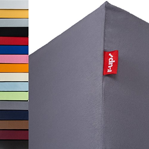 r-up Beste Spannbettlaken Doppelpack 140x200-160x220 bis 35cm Höhe viele Farben 95% Baumwolle / 5% Elastan 230g/m² Oeko-TEX stressfrei auch für hohe Matratzen (grau) von r-up