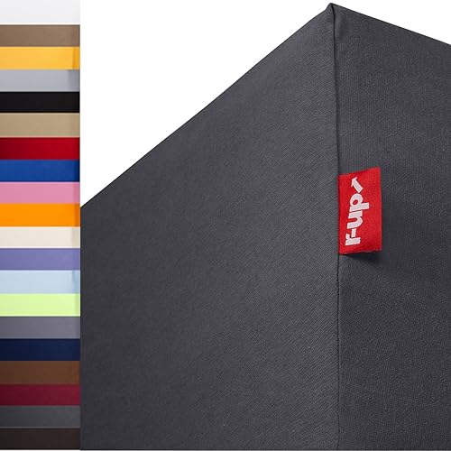 r-up Beste Spannbettlaken Doppelpack 90x200-100x220 bis 35cm Höhe viele Farben 95% Baumwolle / 5% Elastan 230g/m² Oeko-Tex stressfrei auch für hohe Matratzen (anthrazitgrau) von r-up