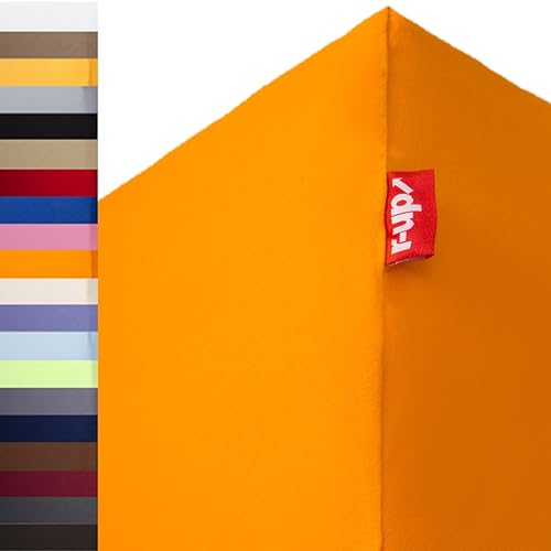 r-up Beste Spannbettlaken Doppelpack 90x200-100x220 bis 35cm Höhe viele Farben 95% Baumwolle / 5% Elastan 230g/m² Oeko-Tex stressfrei auch für hohe Matratzen (orange) von r-up