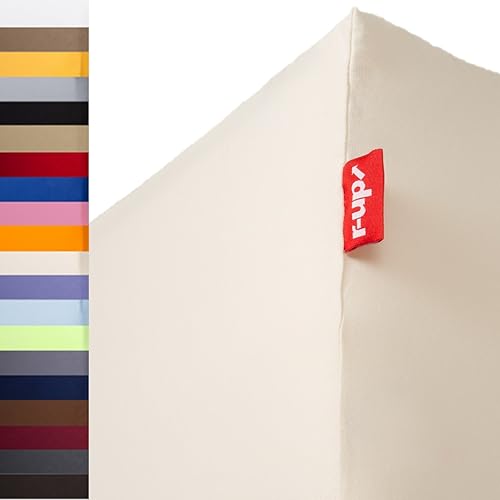 r-up Beste Spannbettlaken VE 200x220-220x240 bis 35cm Höhe viele Farben 95% Baumwolle / 5% Elastan 230g/m² Oeko-TEX stressfrei auch für hohe Matratzen (Natur) von r-up