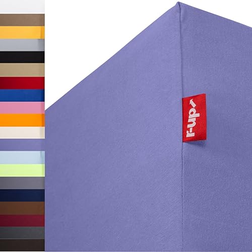 r-up Passt Spannbettlaken 90x200-100x200 bis 35cm Höhe viele Farben 100% Baumwolle 130g/m² Oeko-TEX stressfrei auch für hohe Matratzen (lila) von r-up