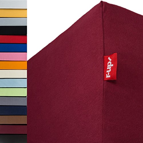 r-up Passt Spannbettlaken Doppelpack 120x200-130x200 bis 35cm Höhe viele Farben 100% Baumwolle 130g/m² Oeko-TEX stressfrei auch für hohe Matratzen (Bordeauxrot) von r-up