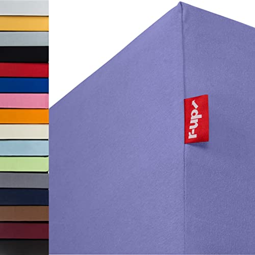 r-up Passt Spannbettlaken Doppelpack 120x200-130x200 bis 35cm Höhe viele Farben 100% Baumwolle 130g/m² Oeko-TEX stressfrei auch für hohe Matratzen (lila) von r-up