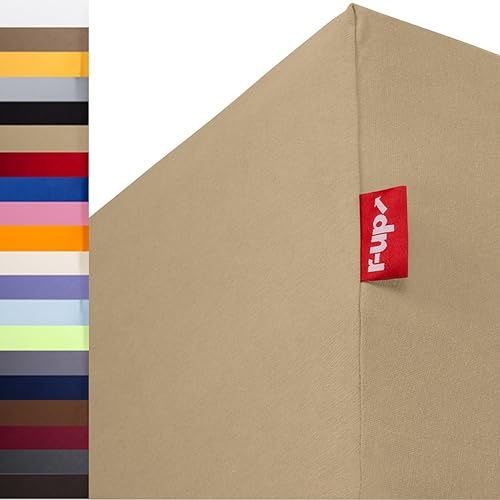 r-up Passt Spannbettlaken Doppelpack 180x200-200x220 bis 35cm Höhe viele Farben 100% Baumwolle 130g/m² Oeko-TEX stressfrei auch für hohe Matratzen (Sand) von r-up