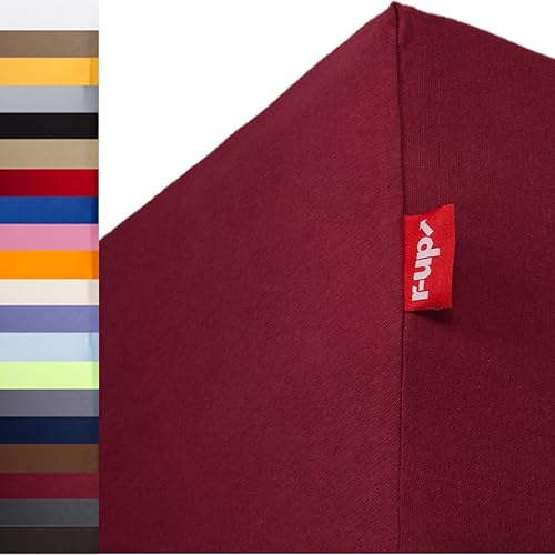 r-up Passt Spannbettlaken Doppelpack 180x200-200x220 bis 35cm Höhe viele Farben 100% Baumwolle 130g/m² Oeko-TEX stressfrei auch für hohe Matratzen (Bordeauxrot) von r-up