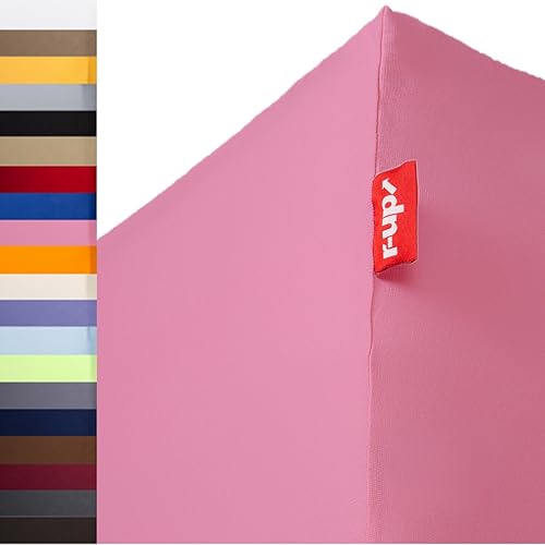 r-up Beste Spannbettlaken 180x200-200x220 bis 35cm Höhe viele Farben 95% Baumwolle / 5% Elastan 230g/m² Oeko-TEX stressfrei auch für Boxspringbetten (rosa) von r-up