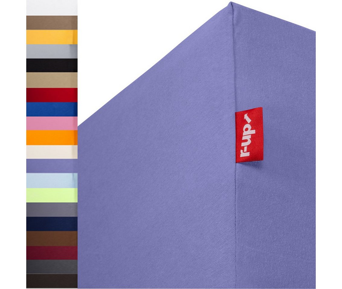 r-up Spannbettlaken Beste 90x200 bis 220x240cm erhältlich!, 95% Baumwolle / 5% Elasthan, Gummizug: fest eingenähtes dauerelastisches Rundumgummi, (1 Stück), (90x200-100x220, 15-30cm Matratzenhöhe, lila) von r-up