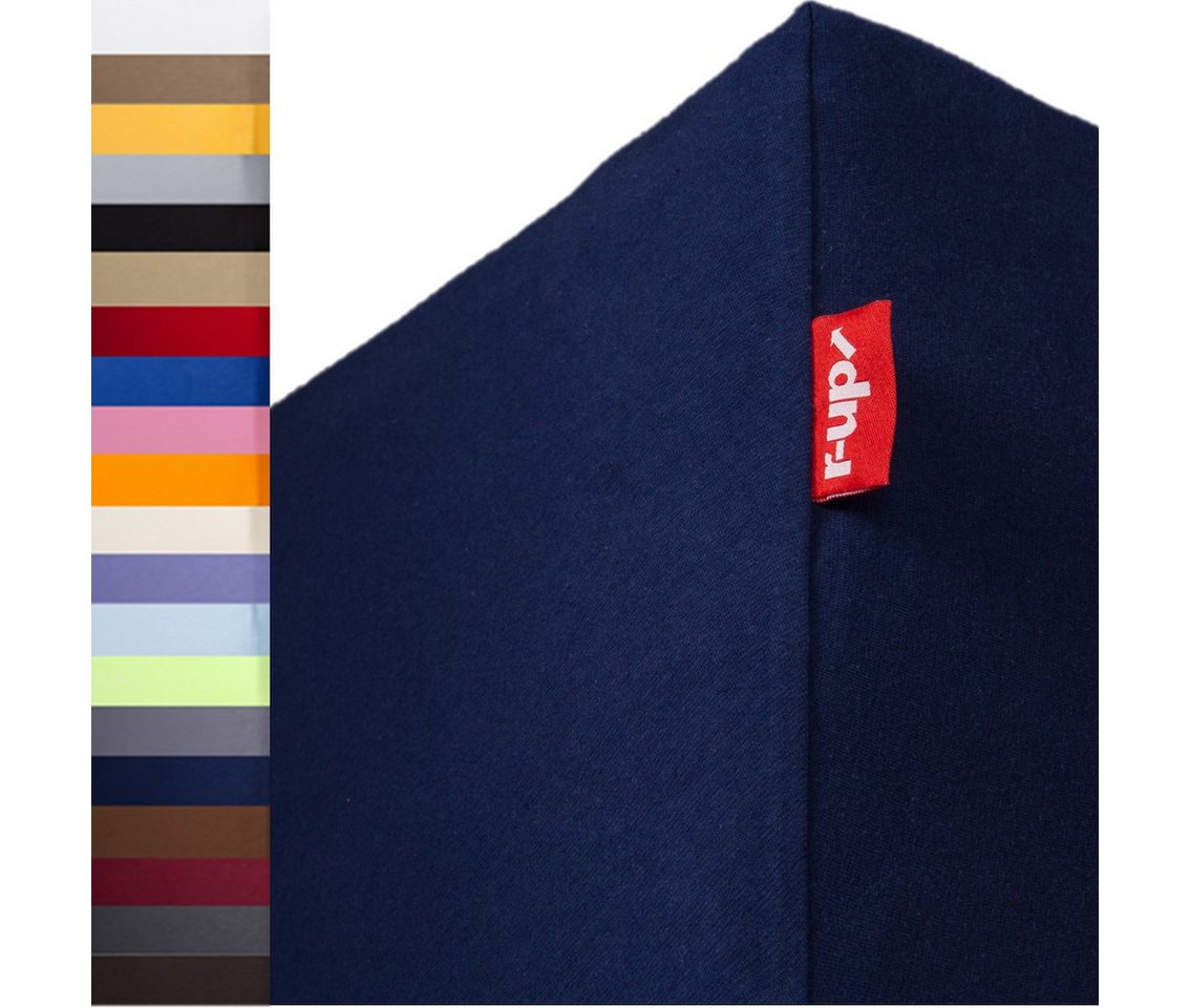r-up Spannbettlaken Beste 90x200 bis 220x240cm erhältlich!, 95% Baumwolle / 5% Elasthan, Gummizug: fest eingenähtes dauerelastisches Rundumgummi, (1 Stück), (90x200-100x220, 15-30cm Matratzenhöhe, dunkelblau) von r-up