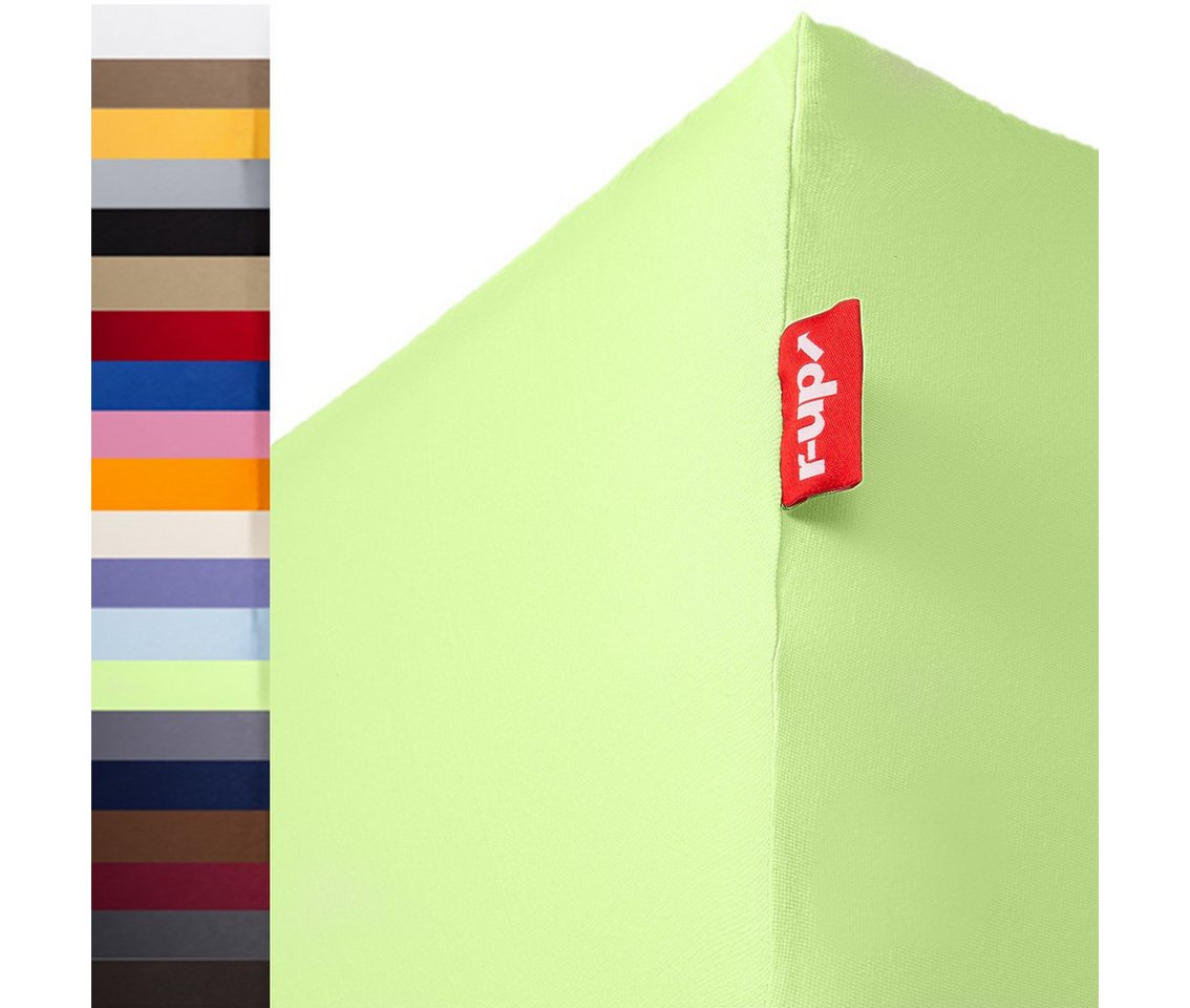r-up Spannbettlaken Beste 90x200 bis 220x240cm erhältlich!, 95% Baumwolle / 5% Elasthan, Gummizug: fest eingenähtes dauerelastisches Rundumgummi, (1 Stück), (90x200-100x220, 15-30cm Matratzenhöhe, grün) von r-up