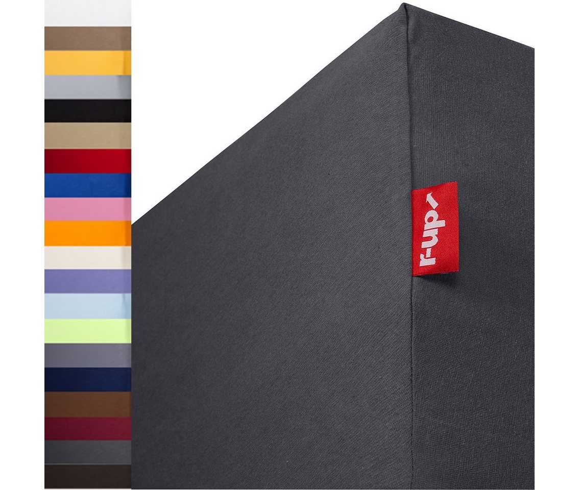 r-up Spannbettlaken Beste 90x200 bis 220x240cm erhältlich!, Baumwolle, Gummizug: fest eingenähtes dauerelastisches Rundumgummi, (1 Stück), (200x220-220x240, 15-30cm Matratzenhöhe, anthrazitgrau) von r-up