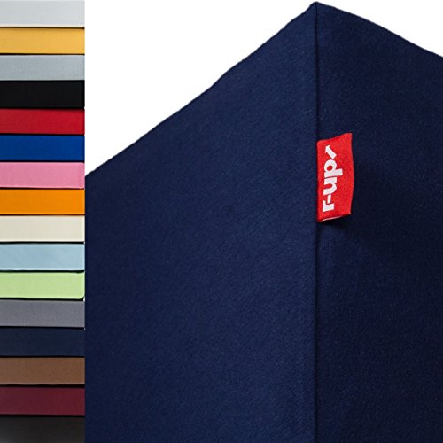 r-up Beste Spannbettlaken Doppelpack 140x200-160x220 bis 35cm Höhe viele Farben 95% Baumwolle / 5% Elastan 230g/m² Oeko-Tex stressfrei auch für hohe Matratzen (dunkelblau) von r-up